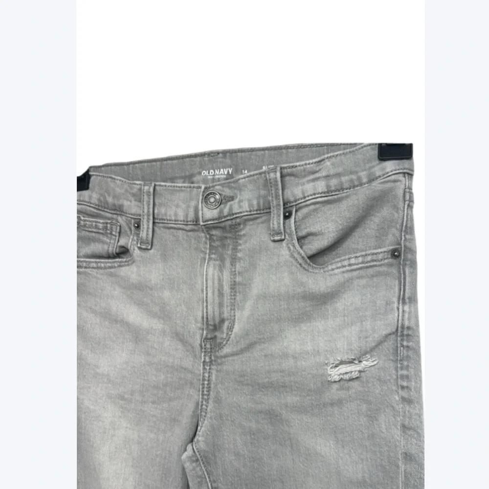 Old Navy Gray Slim Distressed Jeans – Boys Size 14